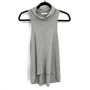 Gray Sleeveless Ribbed Top